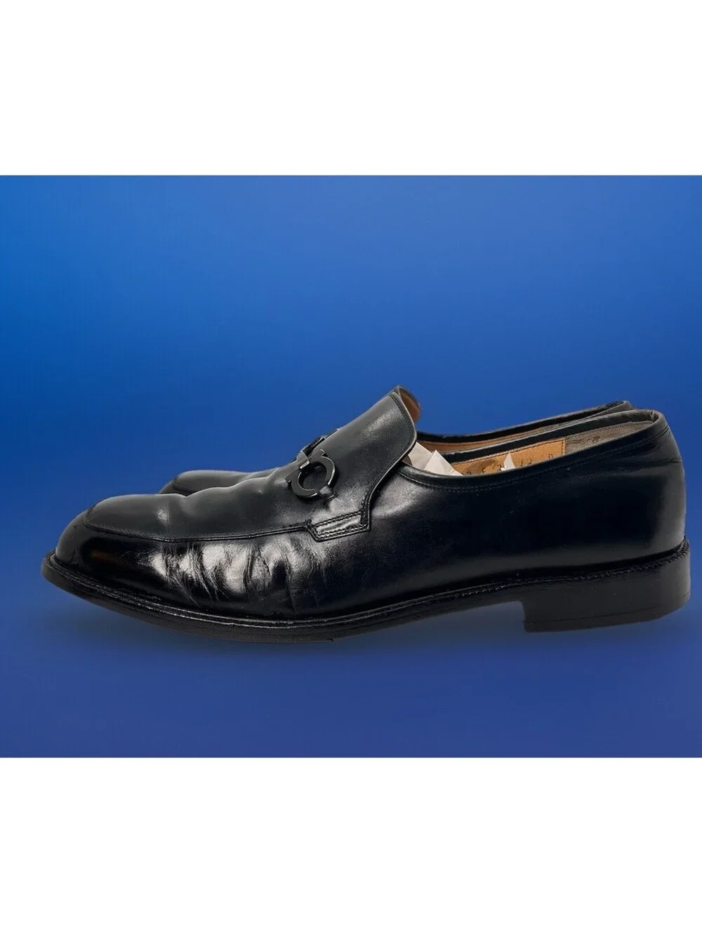 Salvatore Ferragamo Black Leather Horsebit Loafers – Made in Italy – Size 12D